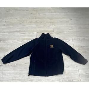 Adidas Boy's Notre Dame Navy Blue Full Zip Collared Sweater XL $109